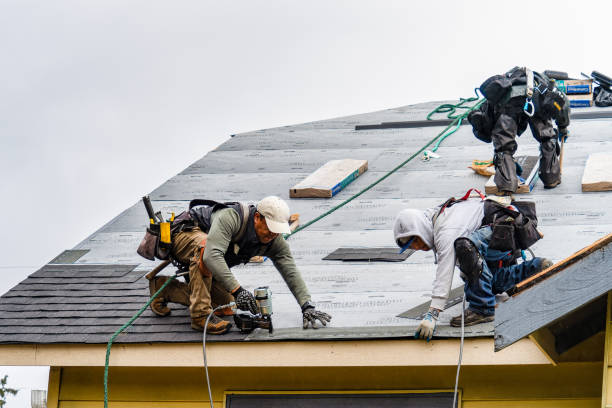 Professional Gutter Installation technician working in Hubbard, IA